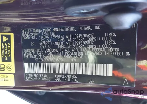 2011 Toyota Highlander z USA, uszkodzony, nr VIN 5TDZA3EH3BS015354